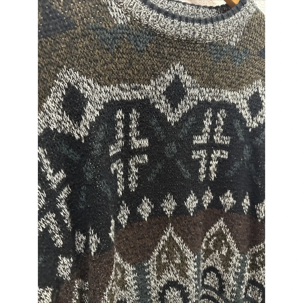 Vintage‎ Michael Gerald Men's 100%-Acrylic Geometric Pattern Sweater (Large)